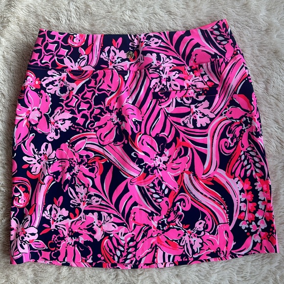 Lilly Pulitzer luxletic size 2 Maryana skort pink blue UPF 50 - Picture 4 of 4